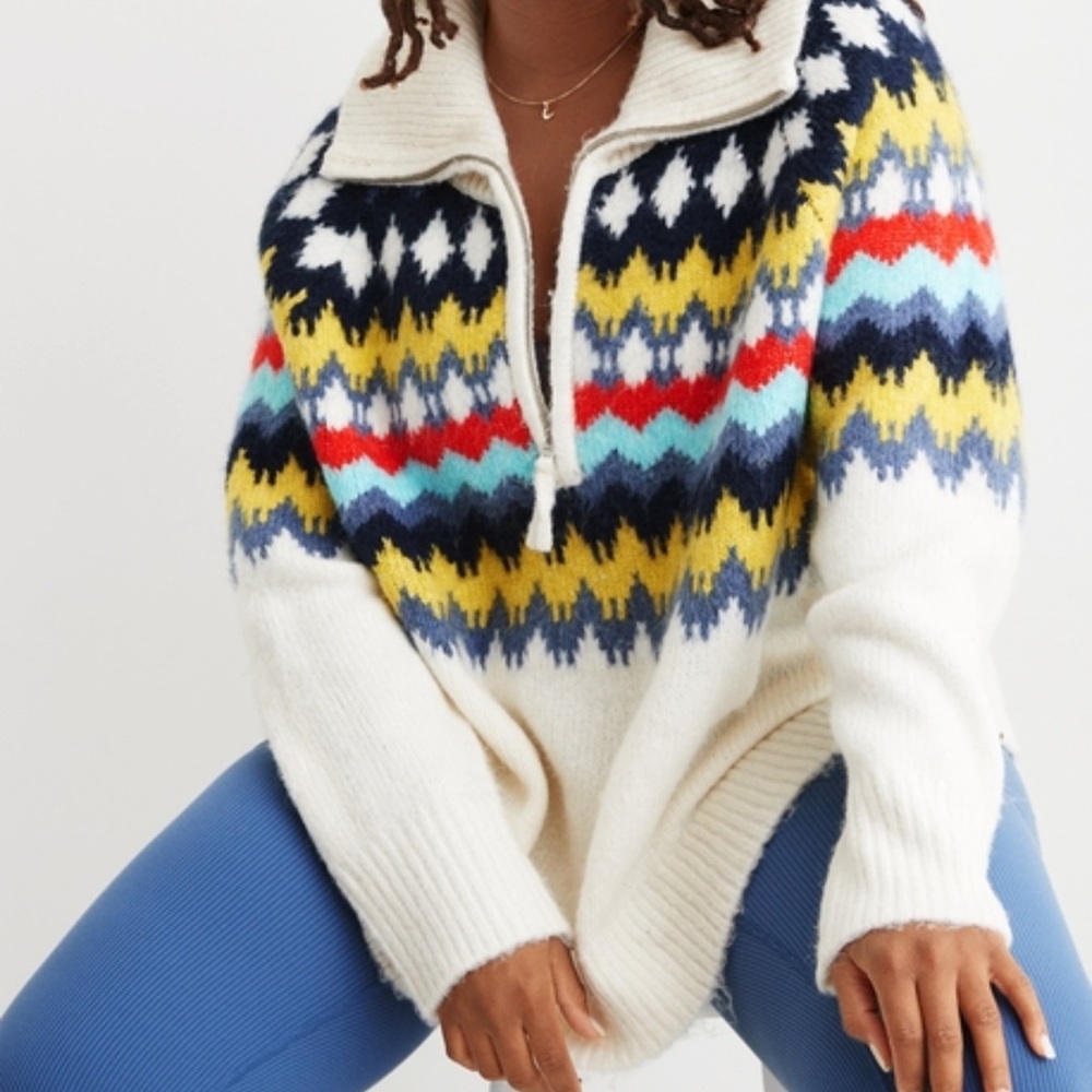 Aerie Multicolor Patterned Women's Sweater